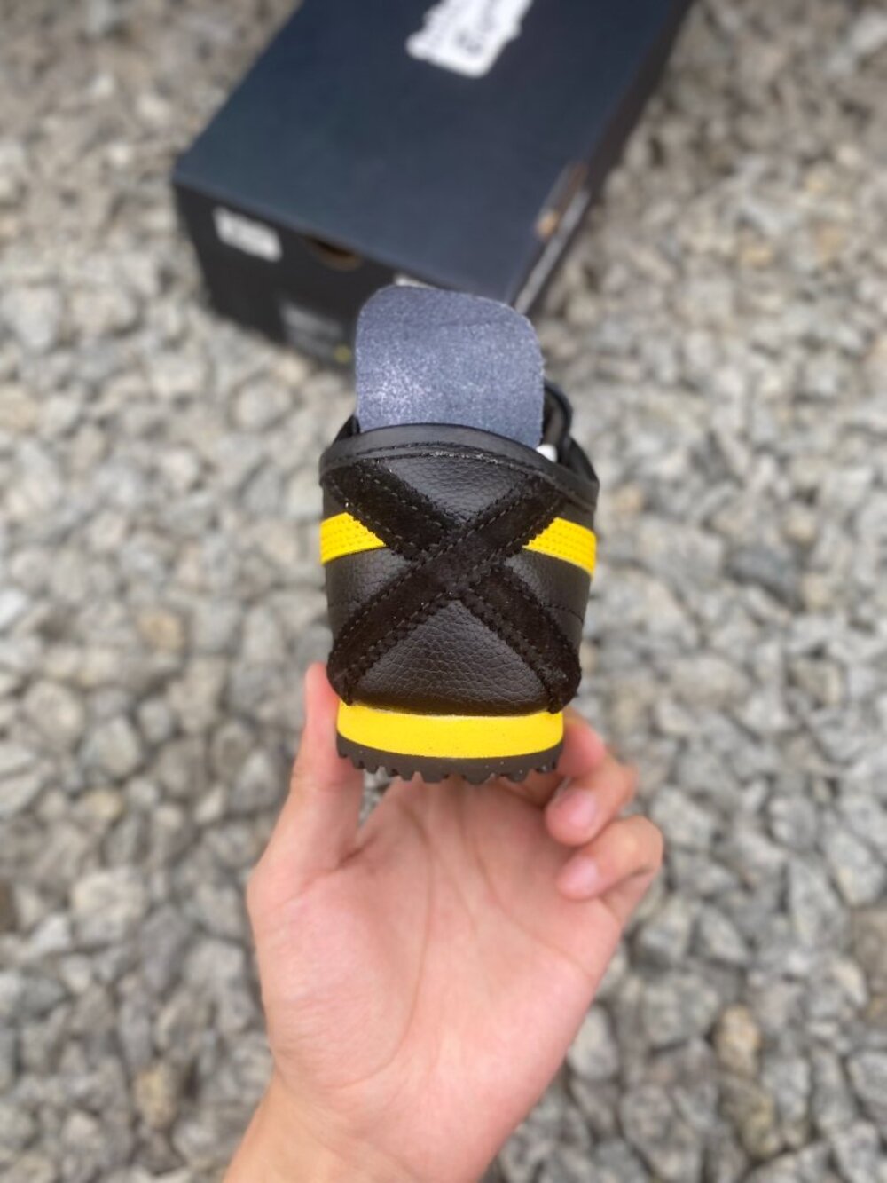 Onitsuka Tiger Mexico 66 Women’s Black Yellow Retro Sneakers - Picture 7 of 8
